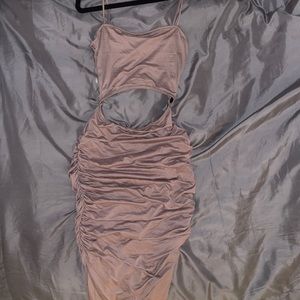 Mocha dress with open midsection